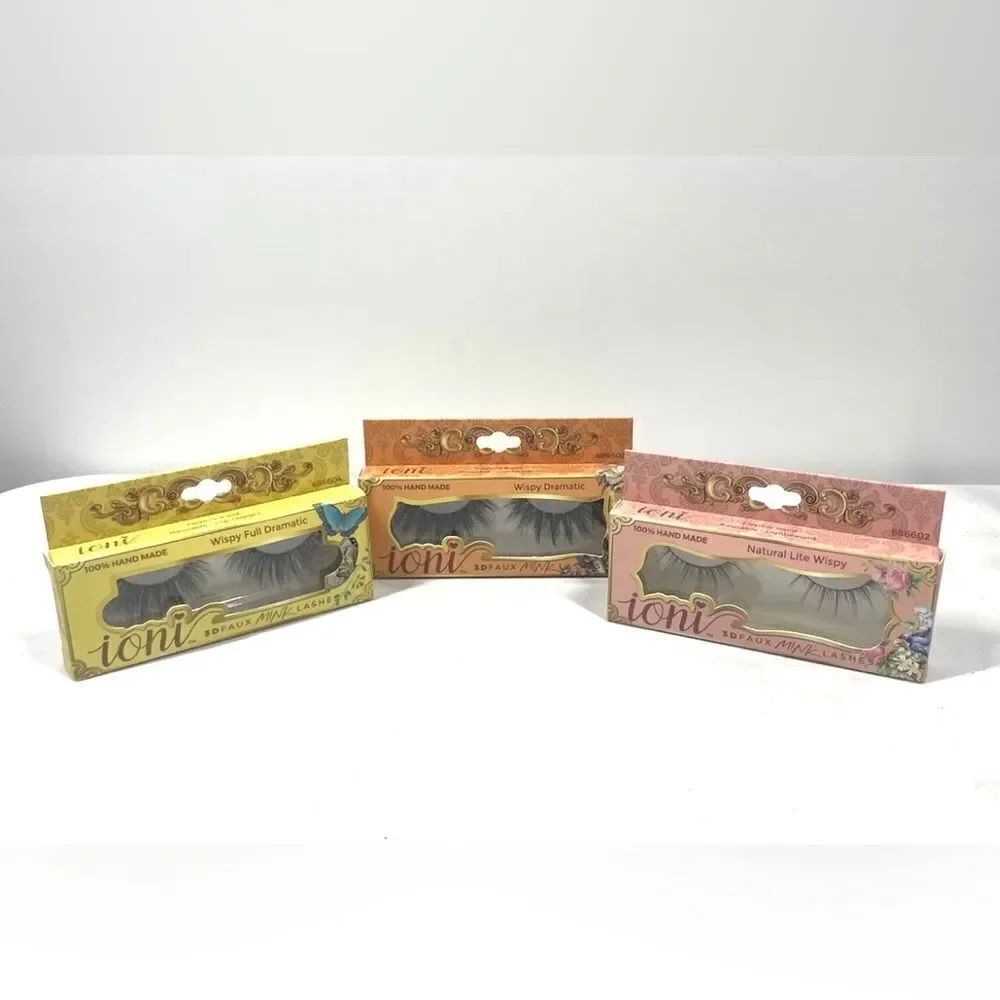Ioni Faux Mink Lashes Handmade Eyelash Wispy Dramatic Full Dramatic Lite 3 Pc